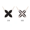 NOLYN Deoksugung co-branded window flower necklace, a double-sided black agate light luxury and versatile four-leaf clover design necklace Application Scenario